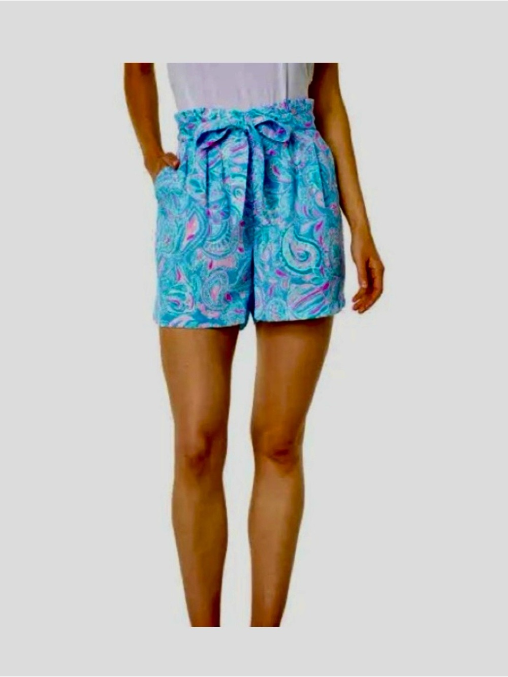 Lilly Pulitzer Kaylene Shorts in Zanzibar Blue Fish Kiss, Size S